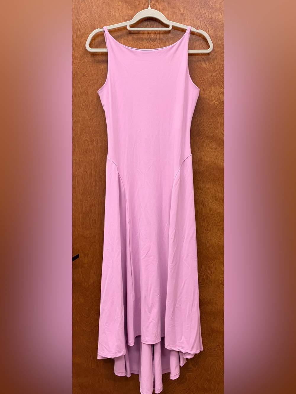 Susana Monaco Pansy High-Low Maxi Dress boatneck low back structured bodice LG